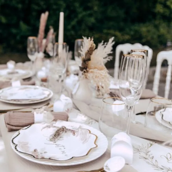 Best 8 Assiettes Carton Bapt Me Pampas Fleurs De Coton Theme Bapteme