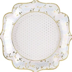 Outlet 10 Assiettes Carton Bapt Me Luxe Theme Bapteme