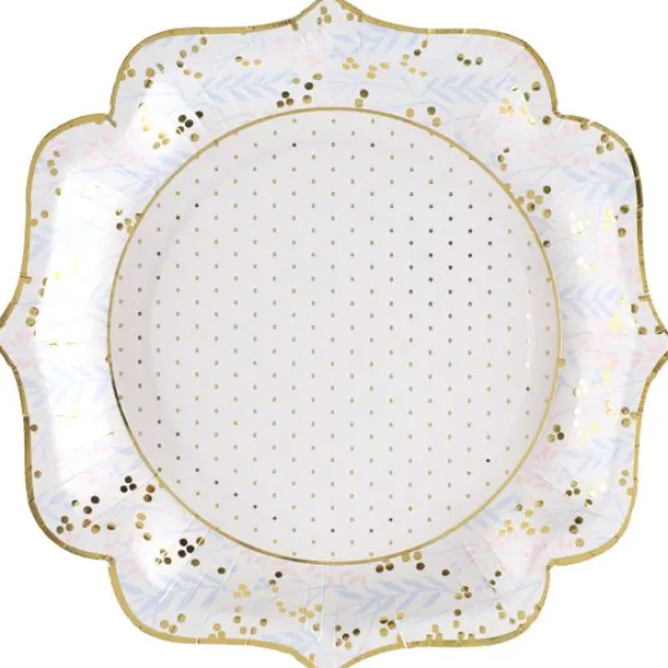 Outlet 10 Assiettes Carton Bapt Me Luxe Theme Bapteme