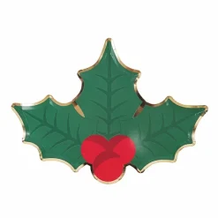 Badaboum 8 Assiettes Carton Feuille De Houx 23Cm Online