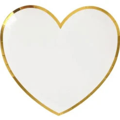 Badaboum 10 Assiettes Carton Forme Coeur Passe Partout Blanc
