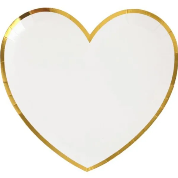Badaboum 10 Assiettes Carton Forme Coeur Passe Partout Blanc