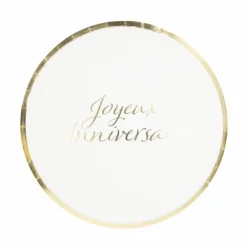8 Assiettes Carton Joyeux Anniversaire Or Theme Joyeux Anniversaire