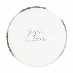 Outlet 8 Assiettes Carton Joyeux Anniversaire Argent Theme Joyeux Anniversaire