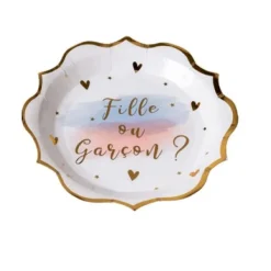 Sale 8 Assiettes En Carton Gender Reveal Theme Gender Reveal