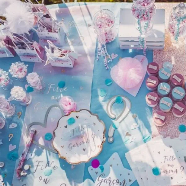 Sale 8 Assiettes En Carton Gender Reveal Theme Gender Reveal