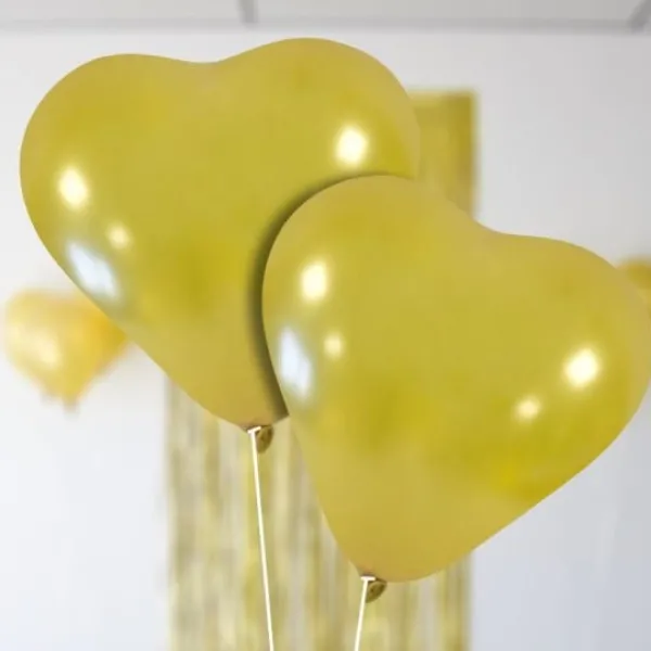 Badaboum 5 Ballons Gonflables Nacr S Coeur Or 28Cm