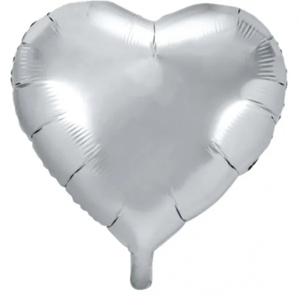 Badaboum 5 Ballons Gonflables Nacr S Coeur Argent 28Cm