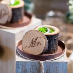 Badaboum 2 Boites Rondes En Bois Porte Alliance Mr Mrs
