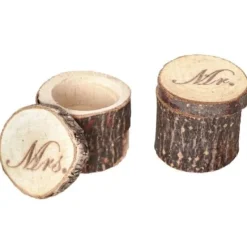 Badaboum 2 Boites Rondes En Bois Porte Alliance Mr Mrs