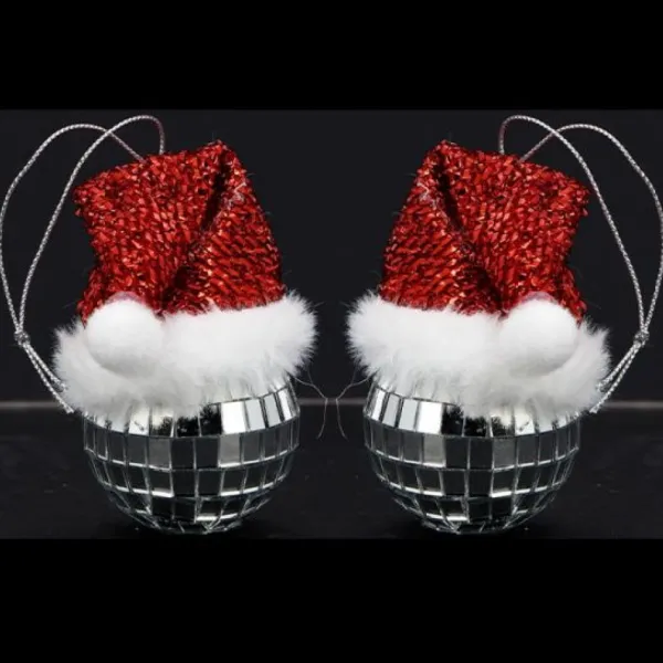 Badaboum 2 Boules De Noel A Facettes Avec Chapeau Online