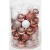 Badaboum 50 Boules De Noel Blanches Et Rose Gold 5 Cm New