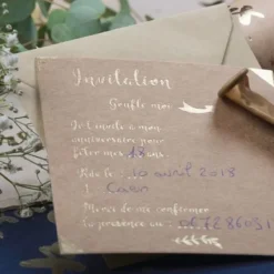 Badaboum 10 Cartes D'Invitations Kraft Et Or