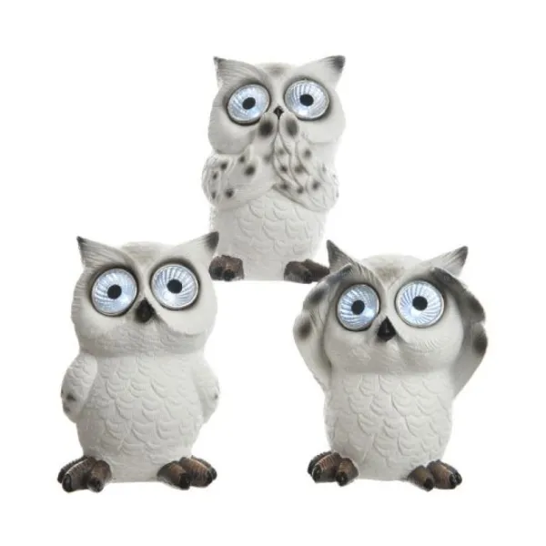 Badaboum 3 Chouettes Lumineuse Acrylique Solaire Best