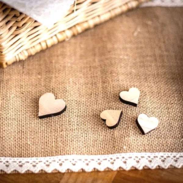 Badaboum 12 Coeurs D Coratifs En Bois 2.5 Et 3.5 Cm