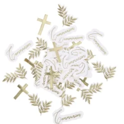 Online 100 Confettis De Table Communion Puret Blanc Et Or Theme D Co Baby Shower