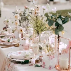 Online 100 Confettis De Table Dahlia Blanc Et Pastel Theme Deco Pastel