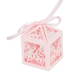 Badaboum 20 Contenants Dragees Cage A Papillon Rose