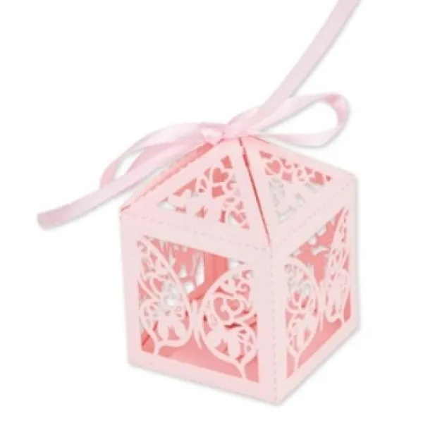 Badaboum 20 Contenants Dragees Cage A Papillon Rose