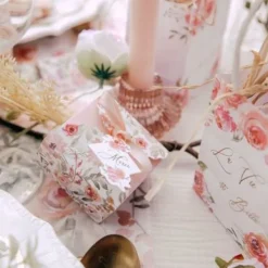 Outlet 10 Contenants Dragees Dahlia Blanc Pastel Theme Deco Pastel