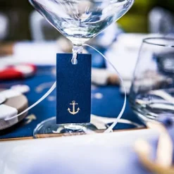 Badaboum 10 Etiquettes Ancre Marine Et Or Avec Ruban Best