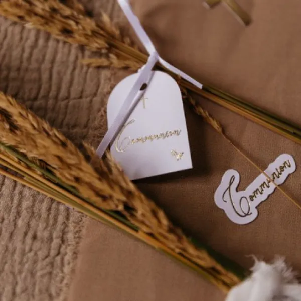 Hot 10 Etiquettes Communion Puret Theme Communion