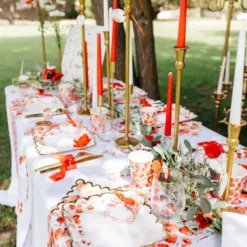 Badaboum 10 Etiquettes Coquelicots Avec Ruban Satin Rouge