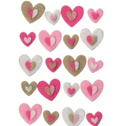 Badaboum 20 Feutrines Forme Coeurs