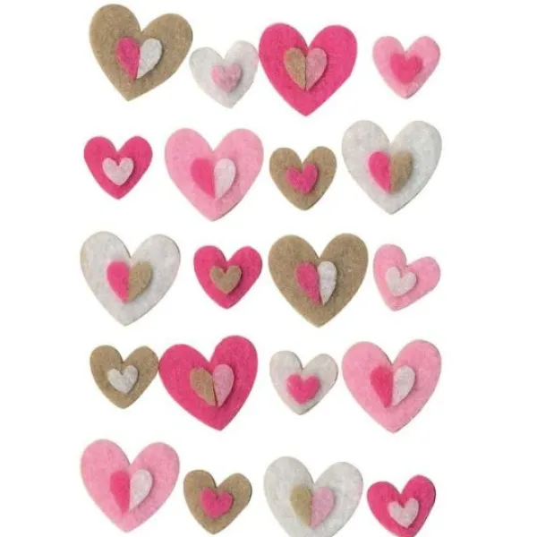 Badaboum 20 Feutrines Forme Coeurs
