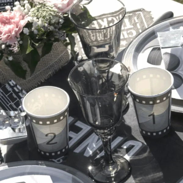 Sale 10 Gobelets Anniversaire En Carton F Tes Cin Ma 27 Cl Theme Cinema