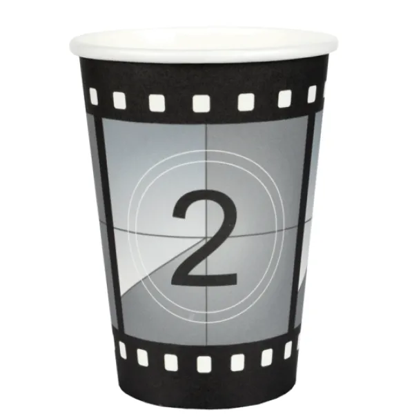 Sale 10 Gobelets Anniversaire En Carton F Tes Cin Ma 27 Cl Theme Cinema