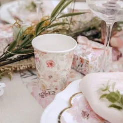 Outlet 8 Gobelets En Carton Dahlia Blanc Et Pastel Theme Deco Pastel