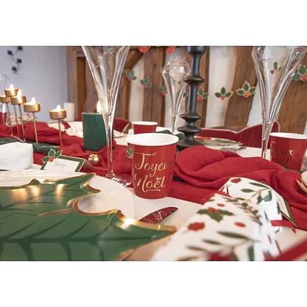 Badaboum 8 Gobelets En Carton Joyeux Noel 20Cl New