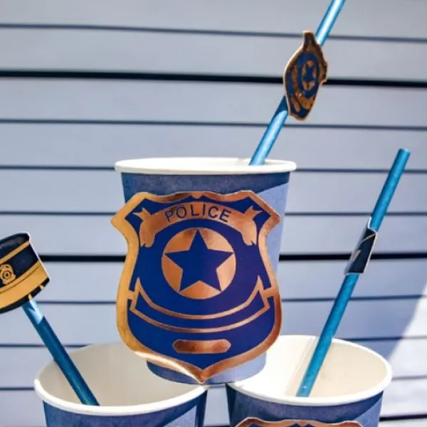 Online 8 Gobelets En Carton Theme Police Theme Cinema