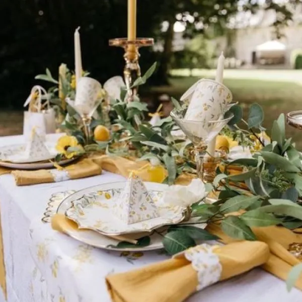 8 Gobelets En Carton Theme Mimosa Citrons Theme Cinema