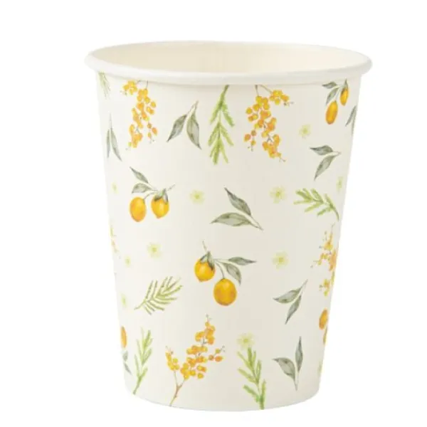 8 Gobelets En Carton Theme Mimosa Citrons Theme Cinema