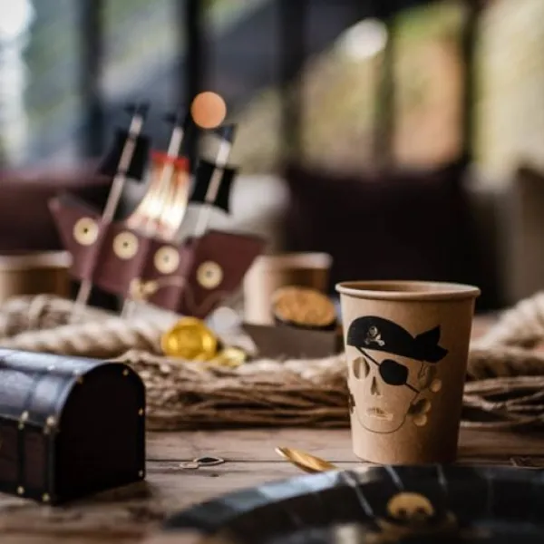 Sale 8 Gobelets En Carton Theme Pirate Theme Cinema