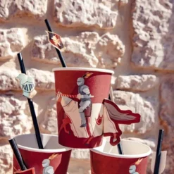 New 8 Gobelets En Carton Theme Chevalier Theme Cinema