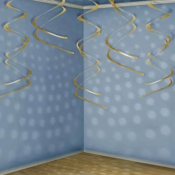 Badaboum 5 Guirlandes Serpentins Or A Suspendre X 5 Pi Ces