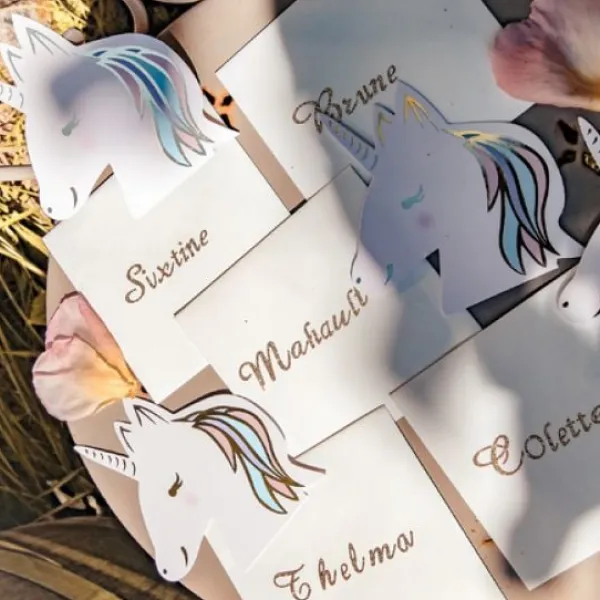 8 Invitations Theme Licorne Pastel Theme Deco Pastel