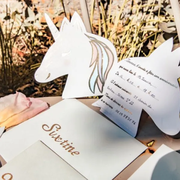 8 Invitations Theme Licorne Pastel Theme Deco Pastel