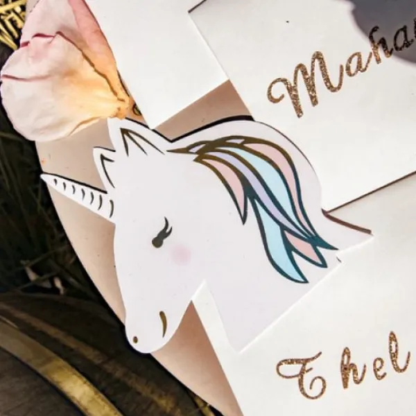 8 Invitations Theme Licorne Pastel Theme Deco Pastel