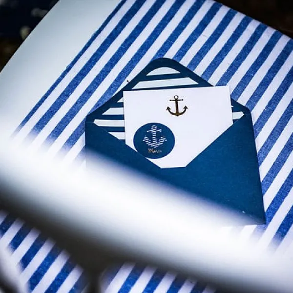 Badaboum 10 Invitations Theme Marin Ancre Mariniere Hot