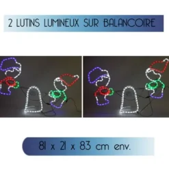 Badaboum 2 Lutins Lumineux De Noel Sur Balancoire