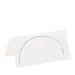 Clearance 10 Marque Places Puret Blanc Et Or Theme Communion