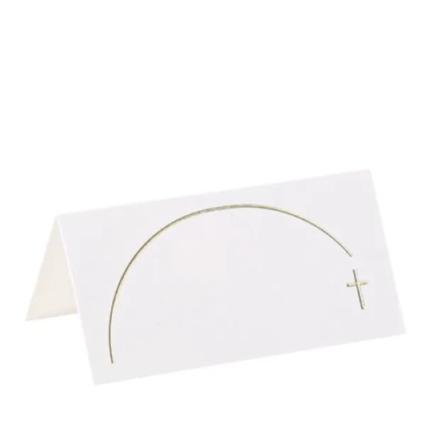 Clearance 10 Marque Places Puret Blanc Et Or Theme Communion