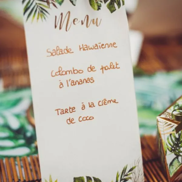 Badaboum 10 Menus Tropical Ivoire Avec Dorure