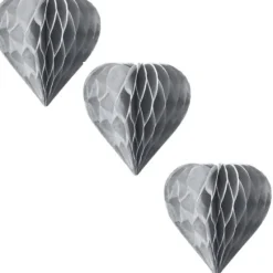 Badaboum 3 Mini Coeurs Alv Ol S Argent 8Cm A Suspendre