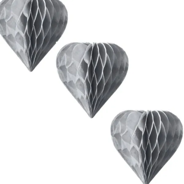 Badaboum 3 Mini Coeurs Alv Ol S Argent 8Cm A Suspendre