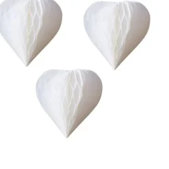 Badaboum 3 Mini Coeurs Alv Ol S Blanc 8Cm A Suspendre